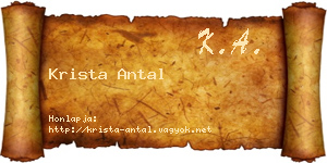 Krista Antal névjegykártya
