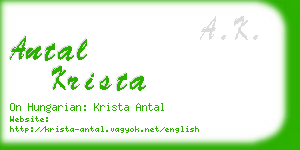 antal krista business card